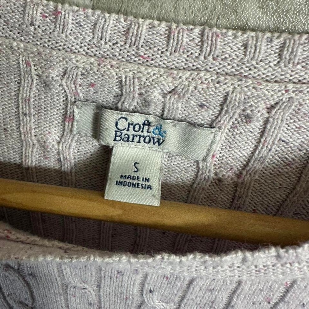 Croft & Barrow lavender pink cable knit sweater woman's  Size S #knitwear - Picture 4 of 7